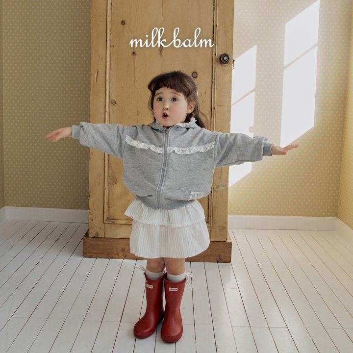 Milk Balm - Korean Baby Fashion - #babyoutfit - Lace Hood Zip-up - 6