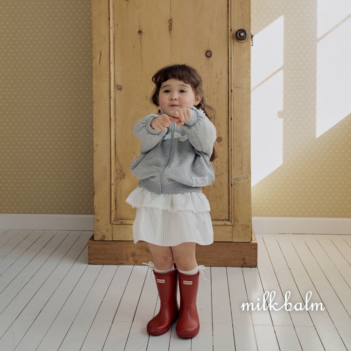 Milk Balm - Korean Baby Fashion - #babyoutfit - Lace Hood Zip-up - 7