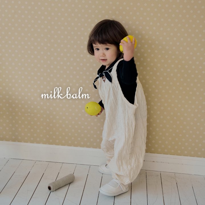 Milk Balm - Korean Baby Fashion - #babyoutfit - Heart Embroidery Overalls - 4