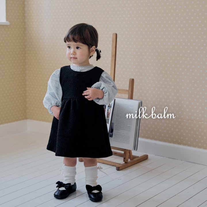 Milk Balm - Korean Baby Fashion - #babywear - Embossed Jacquard One-piece - 10