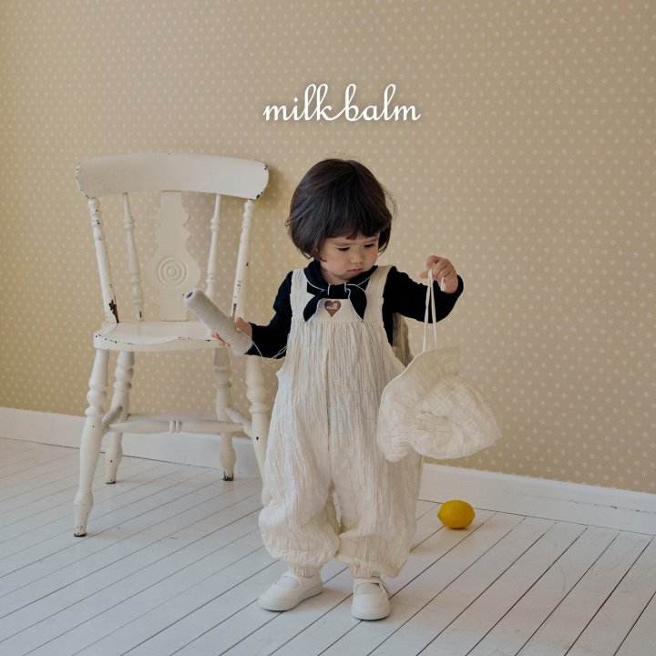 Milk Balm - Korean Baby Fashion - #onlinebabyboutique - Heart Embroidery Overalls - 5