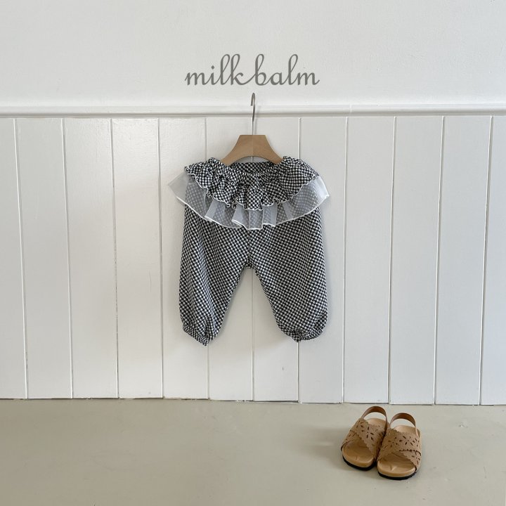 Milk Balm - Korean Baby Fashion - #onlinebabyboutique - Check Frill Pants - 3