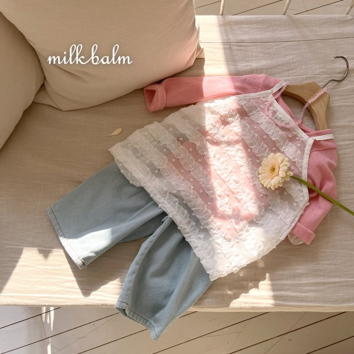 Milk Balm - Korean Baby Fashion - #onlinebabyboutique - Frill Sleeveless One-piece - 2