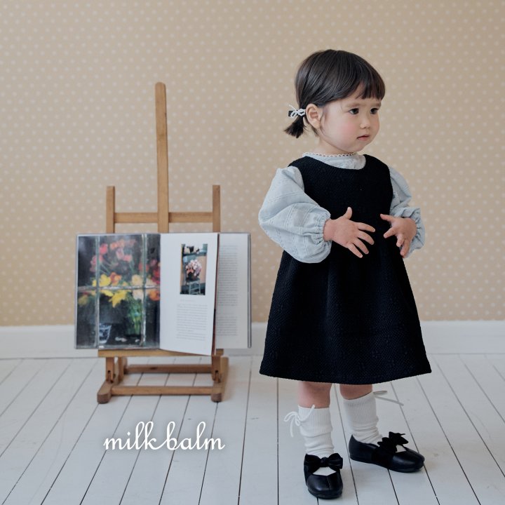 Milk Balm - Korean Baby Fashion - #onlinebabyboutique - Embossed Jacquard One-piece - 11