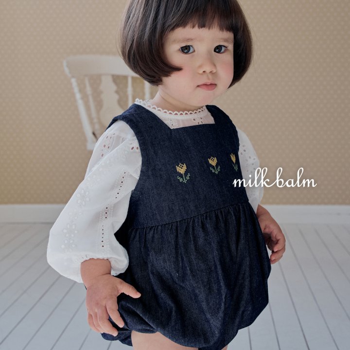 Milk Balm - Korean Baby Fashion - #babywear - Tulip Denim Suit - 4