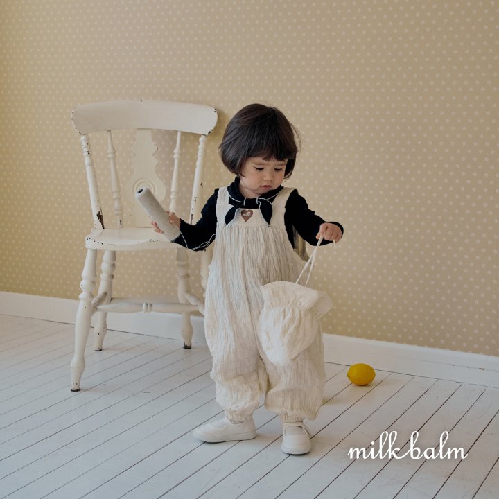 Milk Balm - Korean Baby Fashion - #onlinebabyshop - Heart Embroidery Overalls - 6