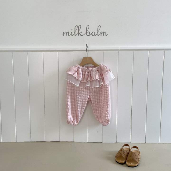 Milk Balm - Korean Baby Fashion - #onlinebabyboutique - Check Frill Pants - 4