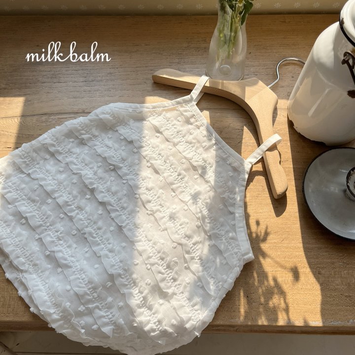 Milk Balm - Korean Baby Fashion - #onlinebabyshop - Frill Sleeveless One-piece - 3