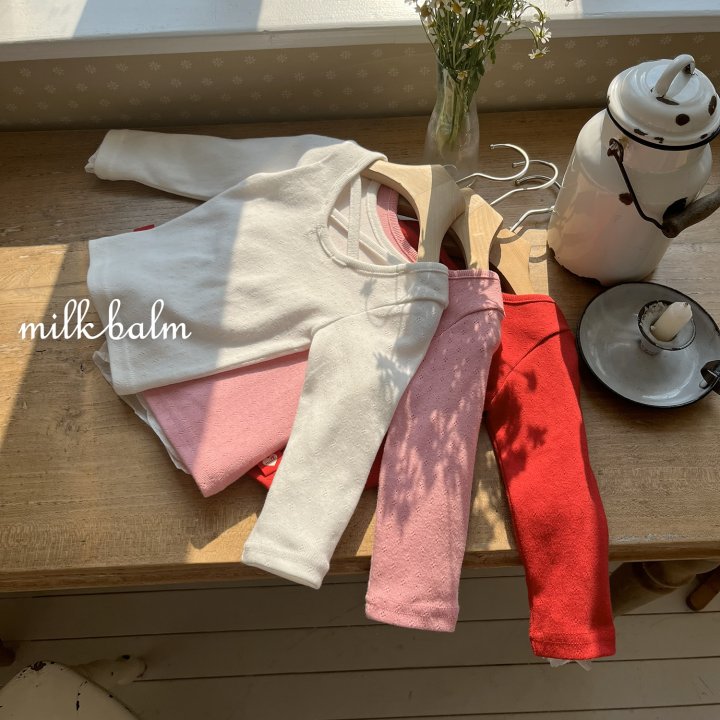 Milk Balm - Korean Baby Fashion - #onlinebabyshop - Eyelet Cross Strap Tee - 2