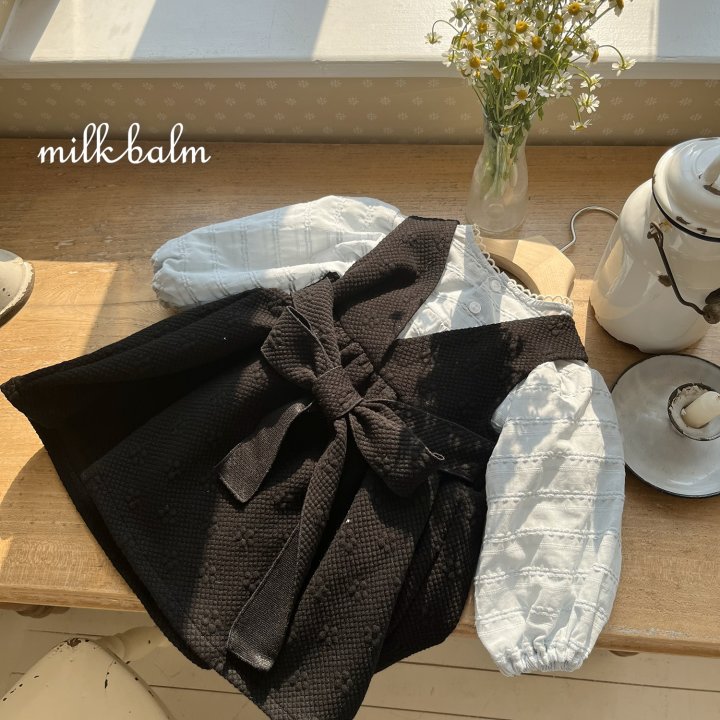 Milk Balm - Korean Baby Fashion - #onlinebabyshop - Embossed Jacquard One-piece - 12