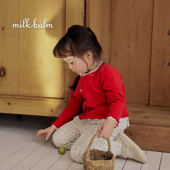 Milk Balm - Korean Baby Fashion - #onlinebabyshop - Eyelet Cardigan Sleeveless Set - 9