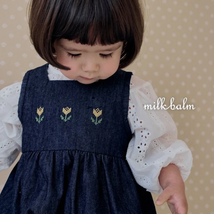 Milk Balm - Korean Baby Fashion - #onlinebabyshop - Tulip Denim Suit - 5