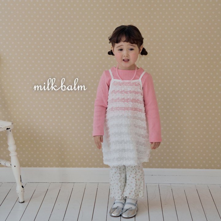 Milk Balm - Korean Baby Fashion - #onlinebabyshop - Frill Sleeveless One-piece - 4