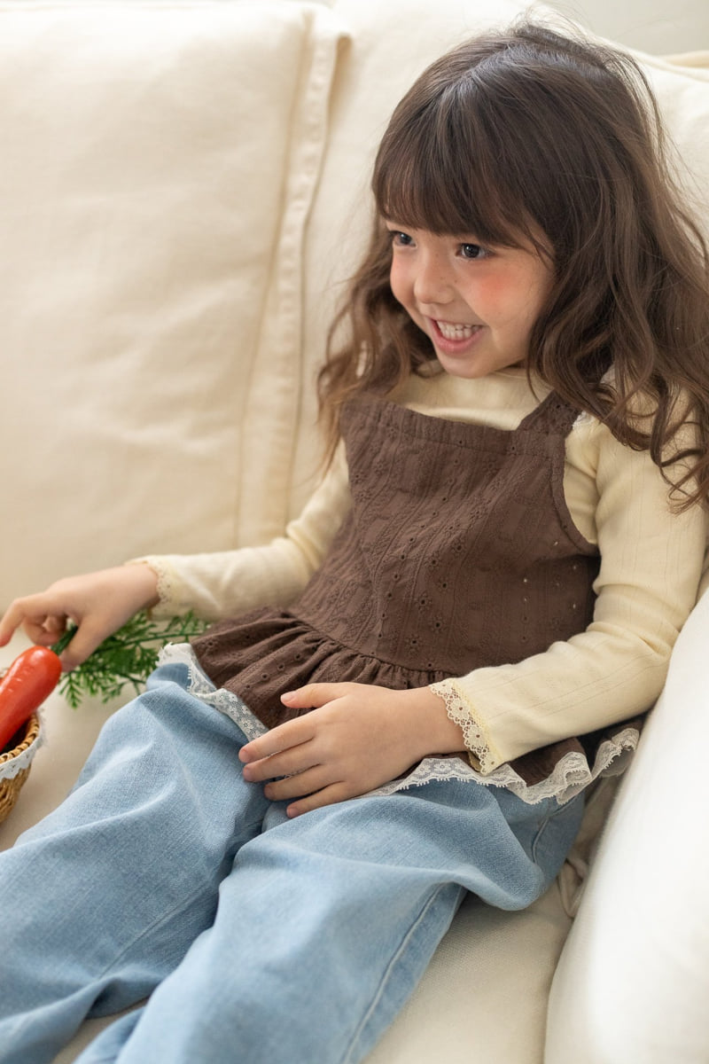 Milk Powder - Korean Children Fashion - #fashionkids - Cube Denim Pants - 7