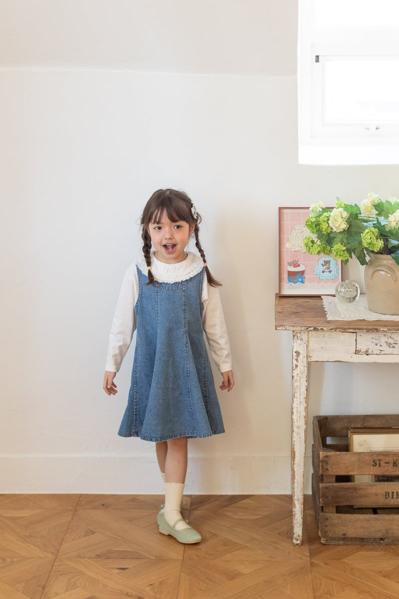 Milk Powder - Korean Children Fashion - #kidsshorts - Oz Denim One-piece - 2