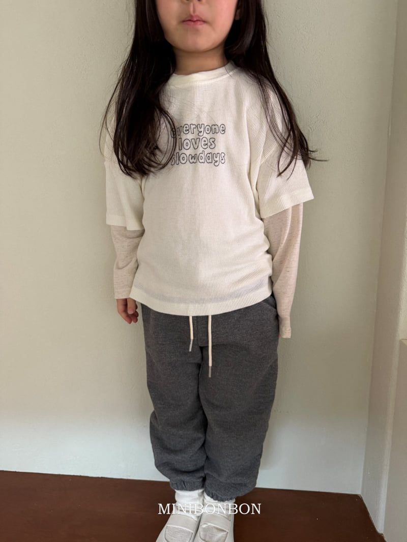 Mini Bongbong - Korean Children Fashion - #kidzfashiontrend - Waffle Short Sleeve Tee - 6