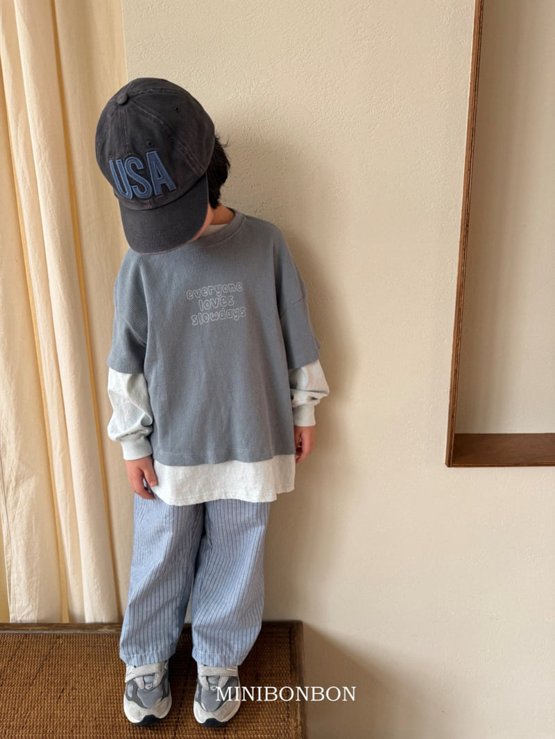 Mini Bongbong - Korean Children Fashion - #todddlerfashion - Waffle Short Sleeve Tee - 12