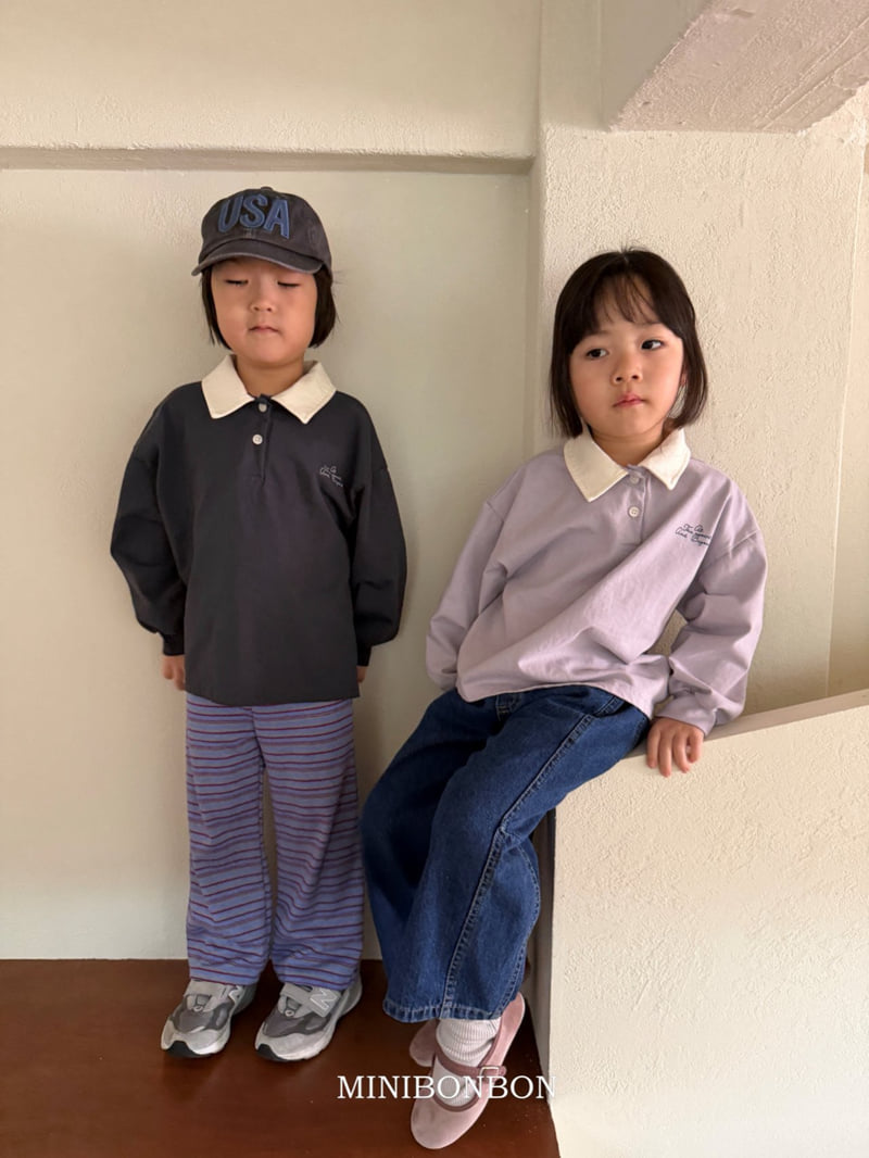 Mini Bongbong - Korean Children Fashion - #toddlerclothing - Americana Collar Tee - 3