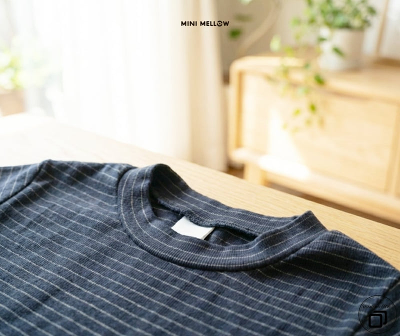 Mini Mellow - Korean Children Fashion - #Kfashion4kids - Ribbed Stripe Short Sleeve Tee - 6