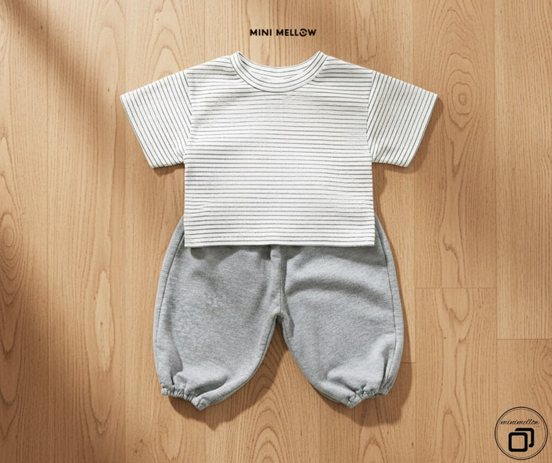 Mini Mellow - Korean Children Fashion - #childofig - Ribbed Stripe Short Sleeve Tee - 12