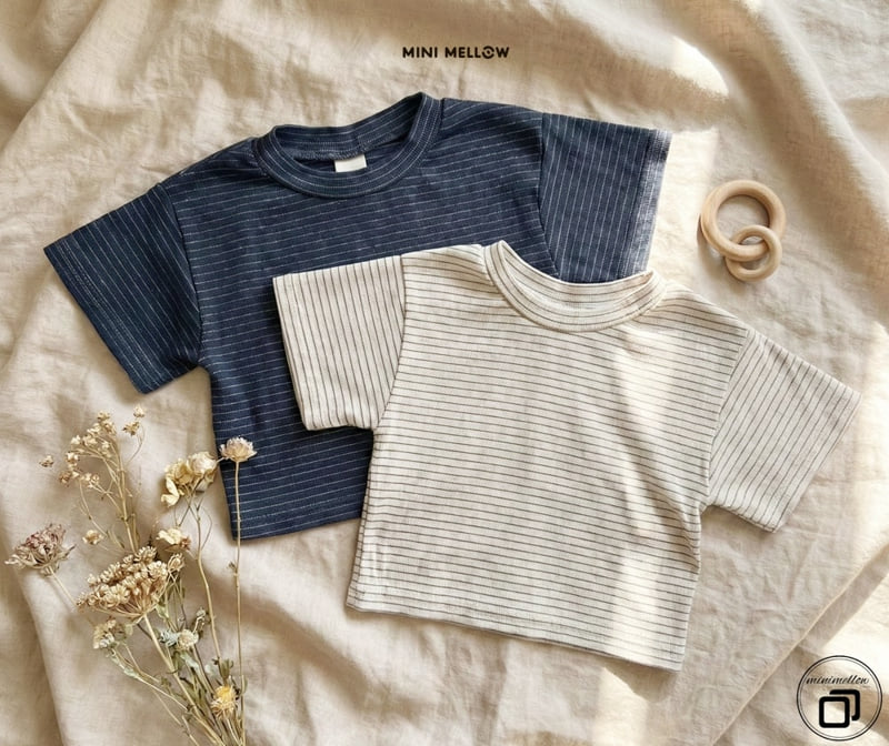 Mini Mellow - Korean Children Fashion - #discoveringself - Ribbed Stripe Short Sleeve Tee