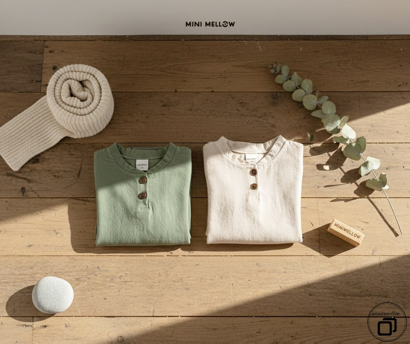 Mini Mellow - Korean Children Fashion - #kidsstore - Henley Neck Shirt