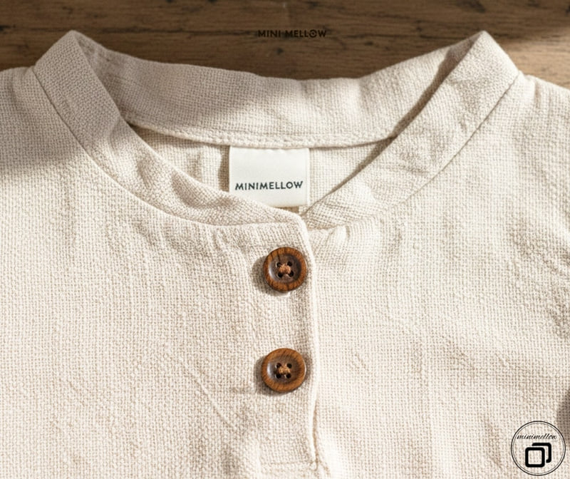 Mini Mellow - Korean Children Fashion - #Kfashion4kids - Henley Neck Shirt - 4