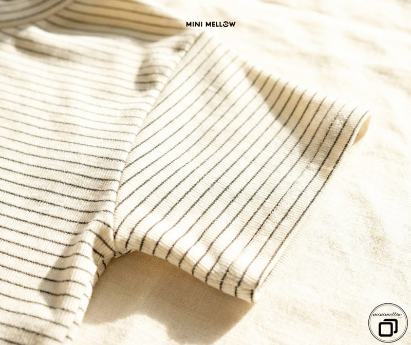 Mini Mellow - Korean Children Fashion - #prettylittlegirls - Ribbed Stripe Short Sleeve Tee - 10