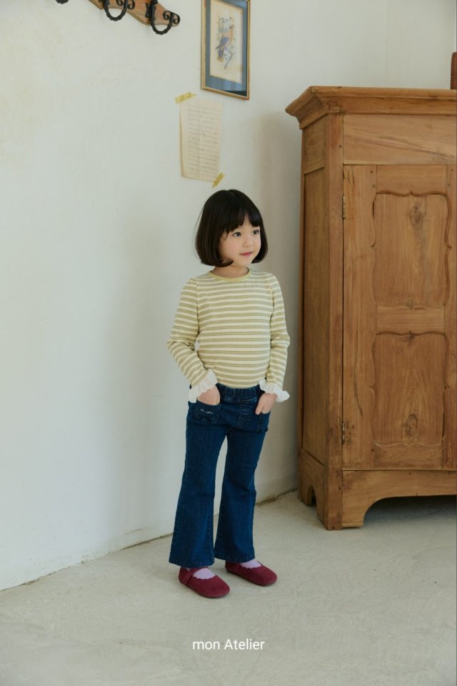 Mon Atelier - Korean Children Fashion - #Kfashion4kids - Sweet Stripe Tee - 6