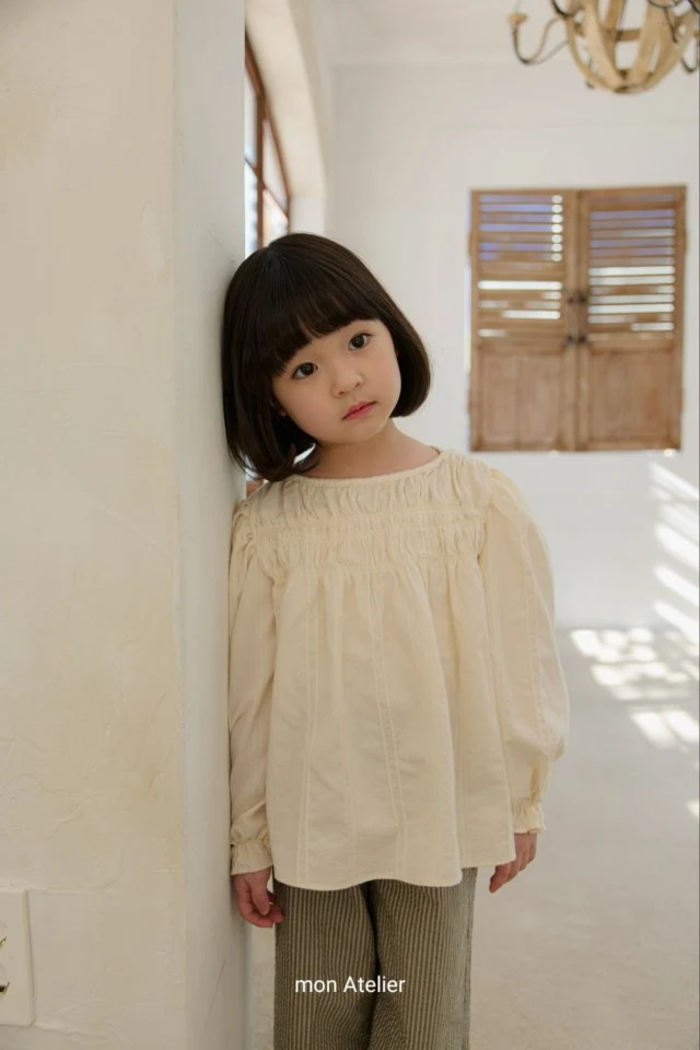 Mon Atelier - Korean Children Fashion - #prettylittlegirls - Shirring Tunic Blouse - 4
