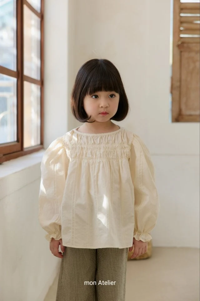 Mon Atelier - Korean Children Fashion - #childofig - Shirring Tunic Blouse - 5
