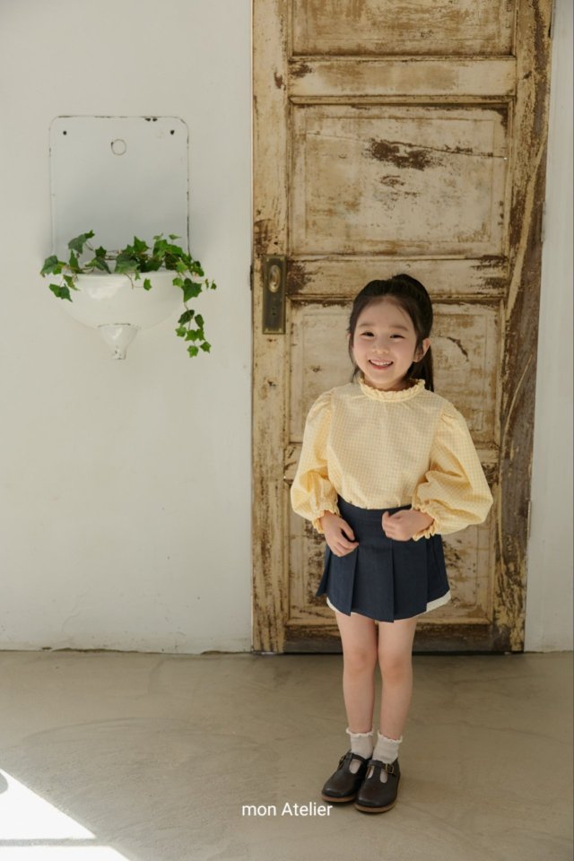 Mon Atelier - Korean Children Fashion - #childofig - Check Frill Blouse - 3