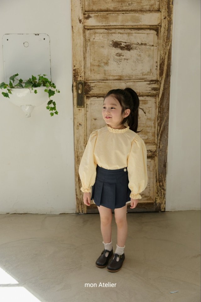 Mon Atelier - Korean Children Fashion - #childofig - Check Frill Blouse - 4