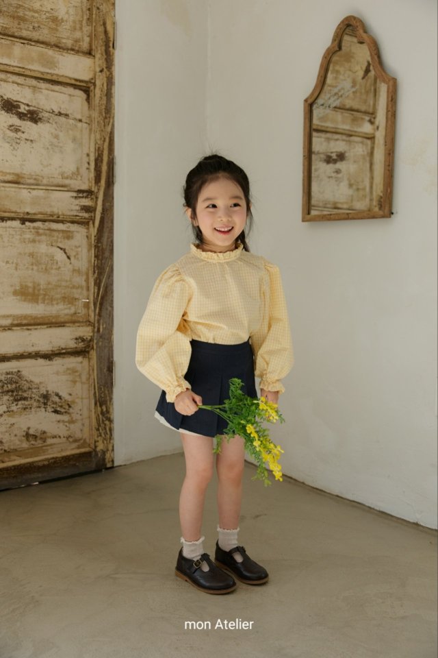 Mon Atelier - Korean Children Fashion - #childrensboutique - Check Frill Blouse - 5
