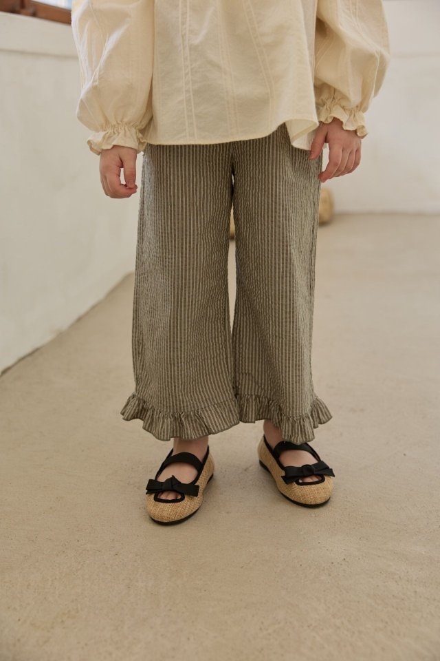Stripe Frill Pants by Mon Atelier for Child - view 7