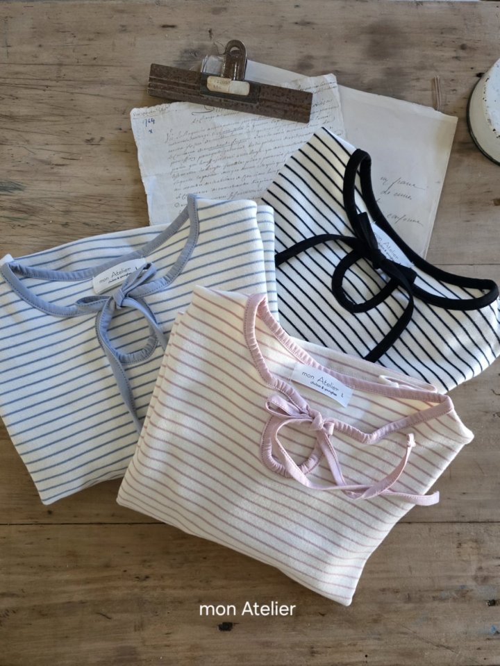 Mon Atelier - Korean Children Fashion - #designkidswear - Ribbon Stripe Tee - 11