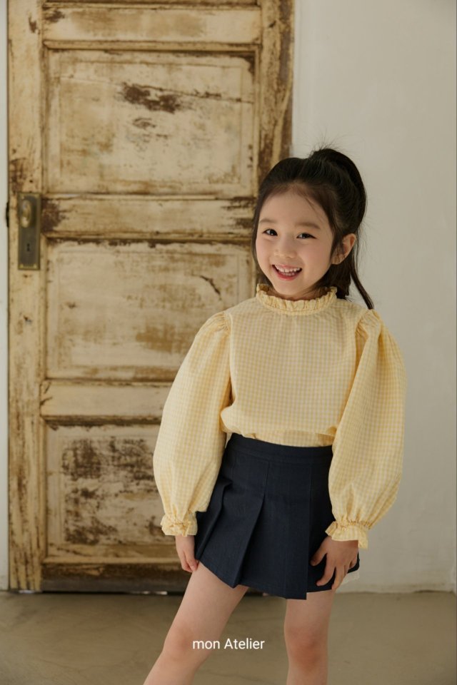 Mon Atelier - Korean Children Fashion - #designkidswear - Check Frill Blouse - 6