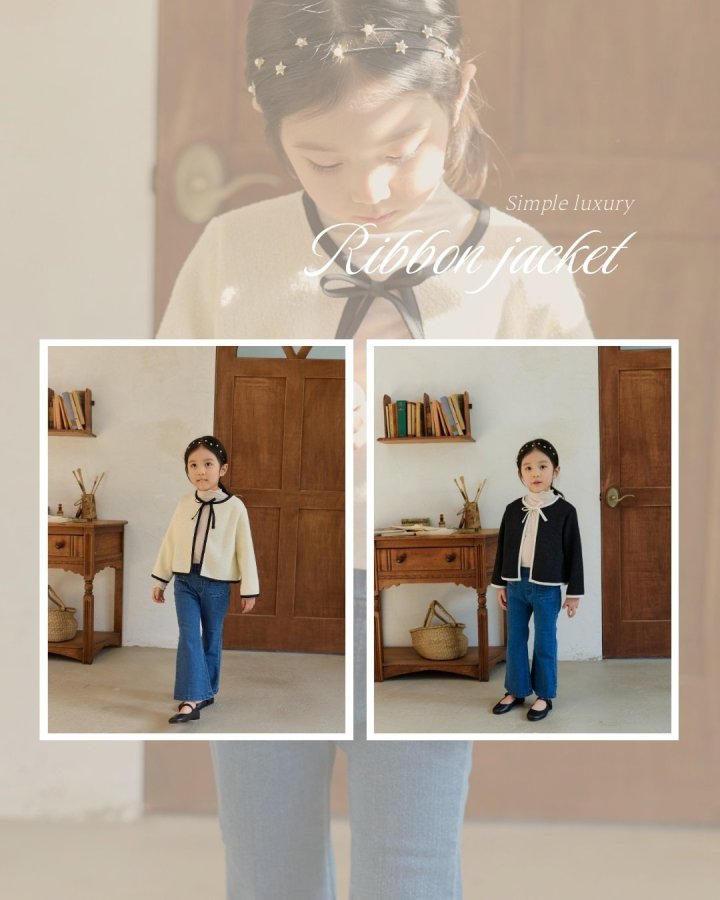 Mon Atelier - Korean Children Fashion - #designkidswear - Ribbon Contrast Jacket - 2
