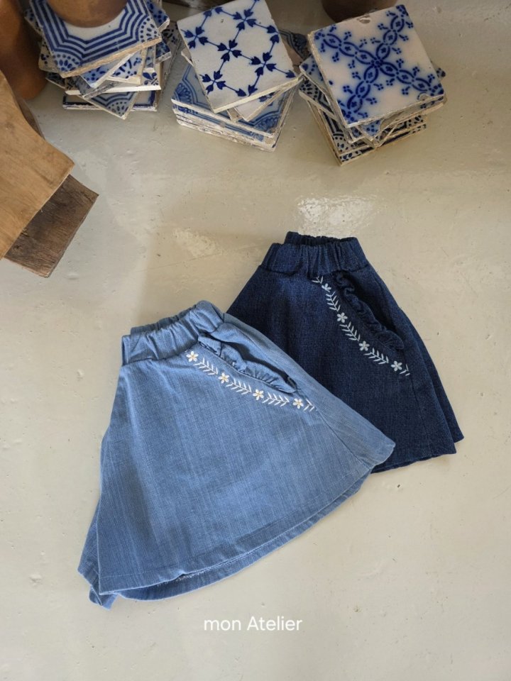 Culotte Denim Pants by Mon Atelier for Child - view 12
