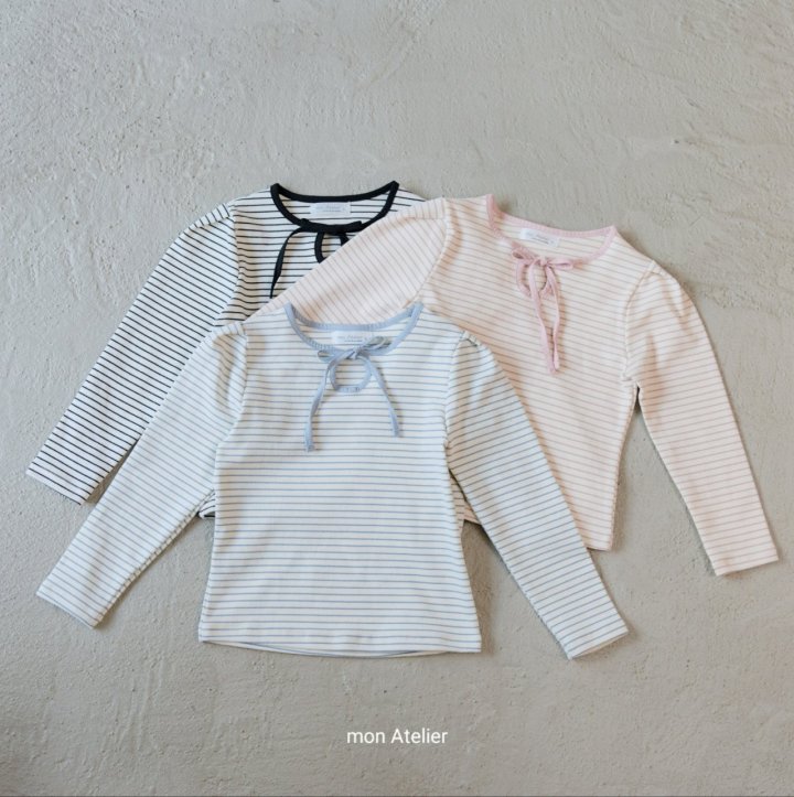 Mon Atelier - Korean Children Fashion - #discoveringself - Ribbon Stripe Tee - 12