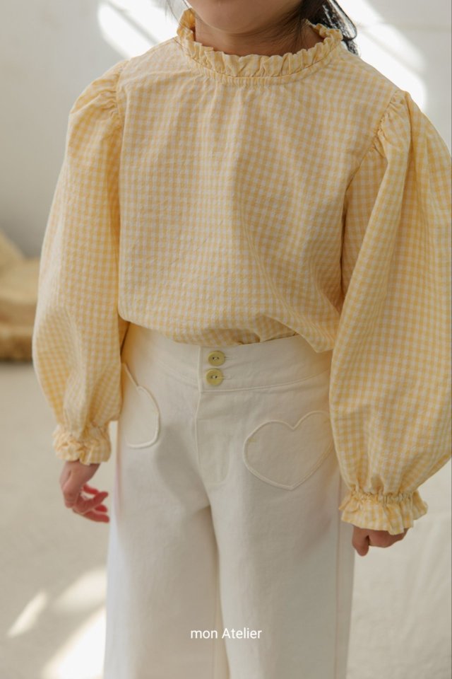 Mon Atelier - Korean Children Fashion - #fashionkids - Check Frill Blouse - 8