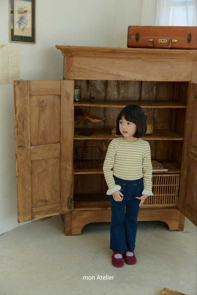 Mon Atelier - Korean Children Fashion - #kidsshorts - Sweet Stripe Tee - 3