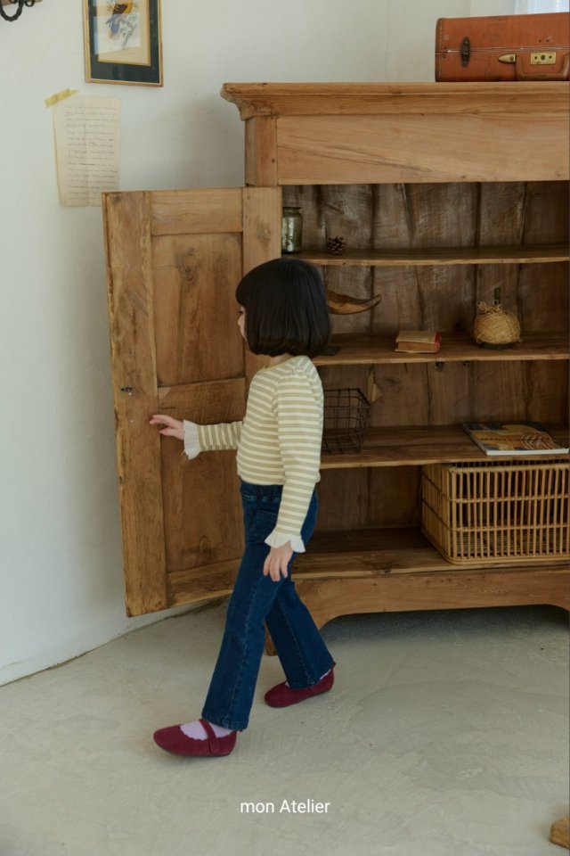 Mon Atelier - Korean Children Fashion - #kidsshorts - Sweet Stripe Tee - 4