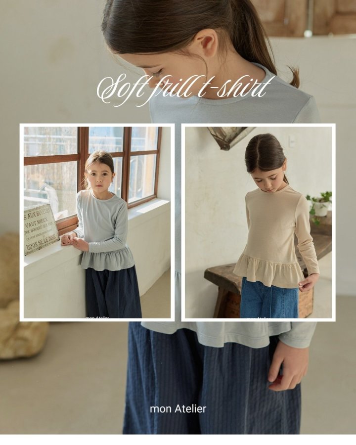 Mon Atelier - Korean Children Fashion - #kidsstore - Soft Frill Tee - 2