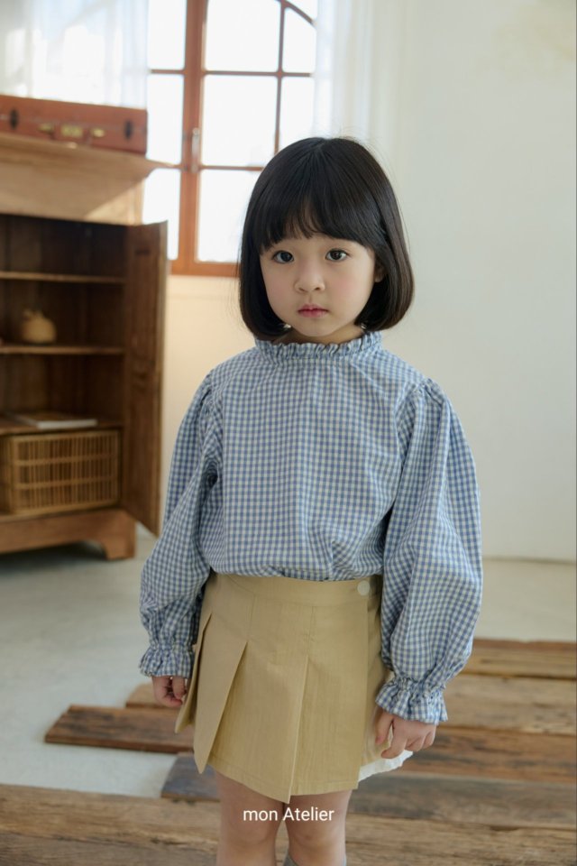 Mon Atelier - Korean Children Fashion - #kidsstore - Check Frill Blouse - 10