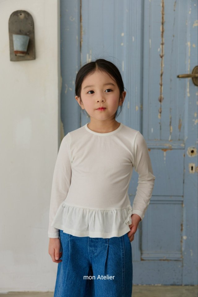 Mon Atelier - Korean Children Fashion - #littlefashionista - Soft Frill Tee - 5