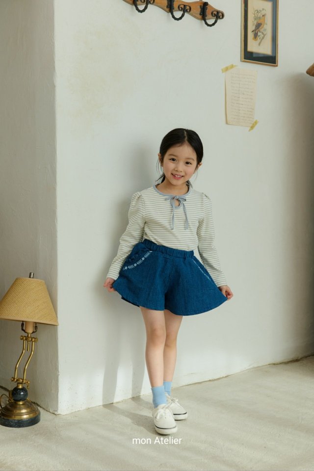 Culotte Denim Pants by Mon Atelier for Child - view 3