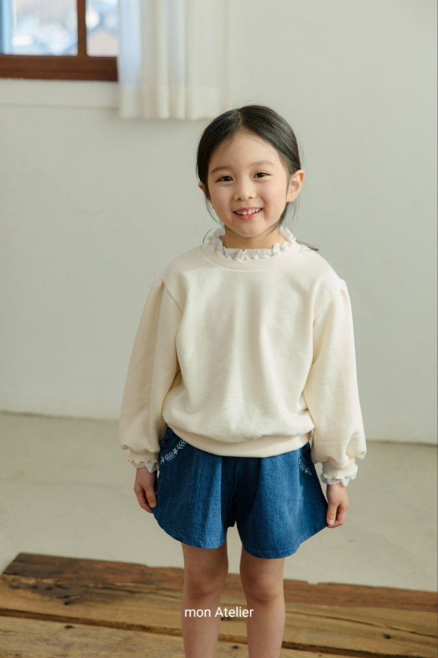 Mon Atelier - Korean Children Fashion - #littlefashionista - Frill Sweatshirt - 4