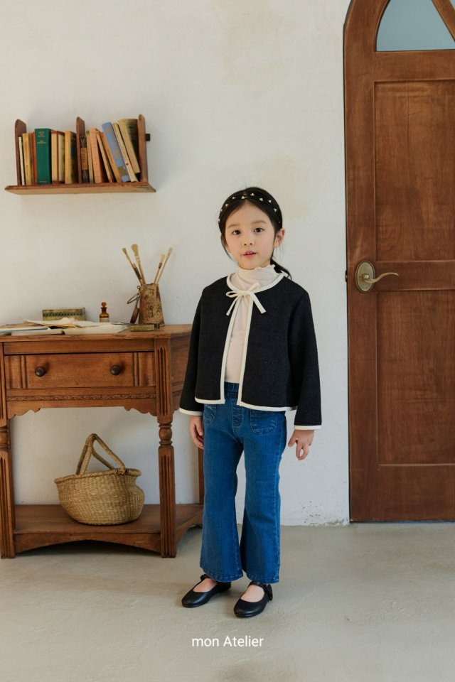 Mon Atelier - Korean Children Fashion - #magicofchildhood - Ribbon Contrast Jacket - 10