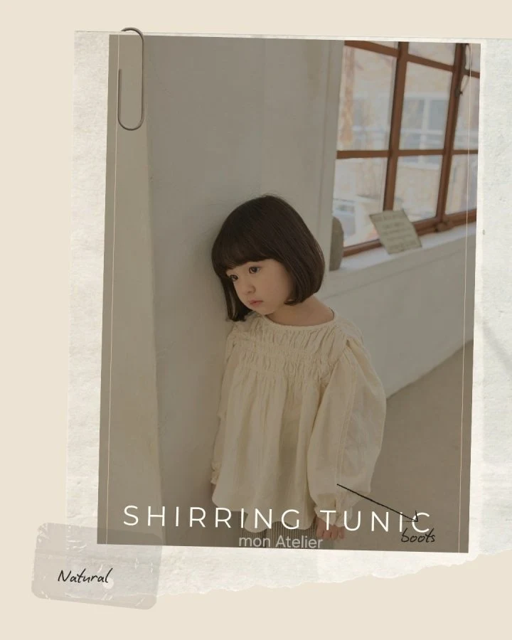 Mon Atelier - Korean Children Fashion - #minifashionista - Shirring Tunic Blouse - 2